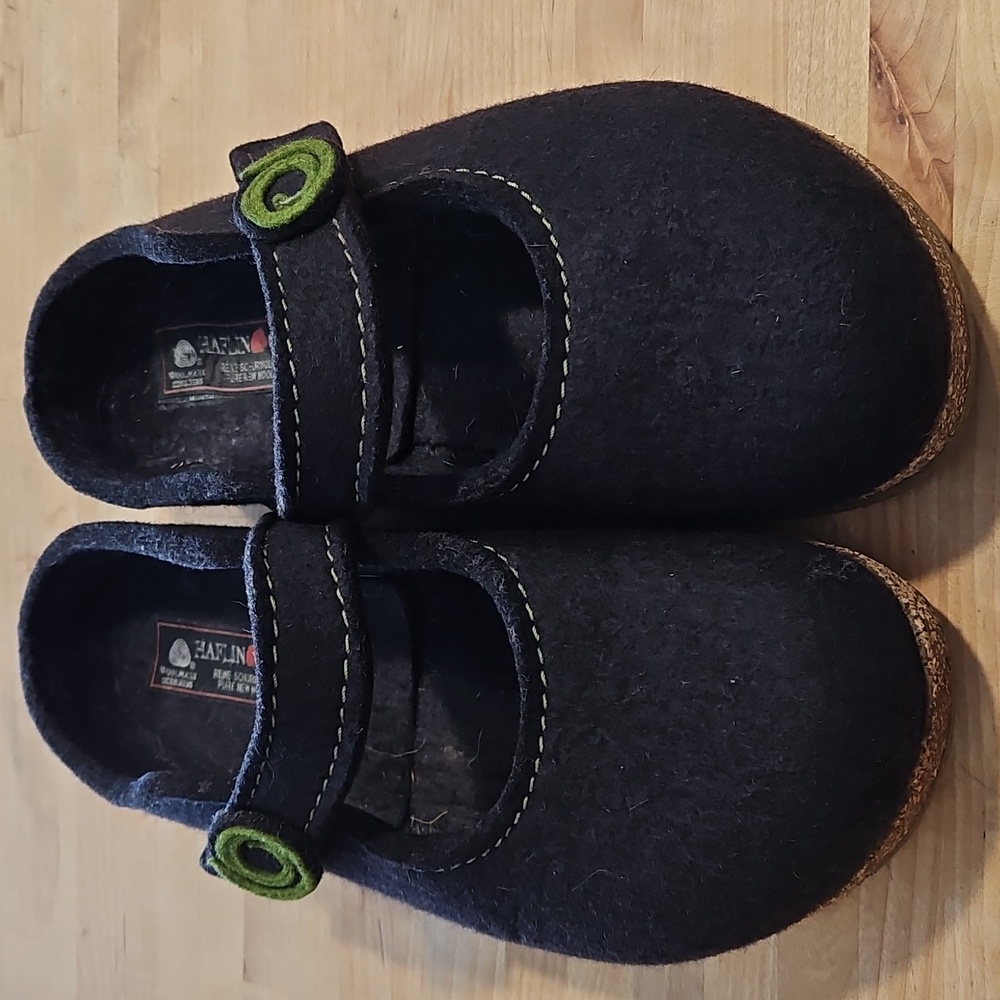 Haflinger ALICE Mary Jane Wool Clogs size 10 (41 EU) Black